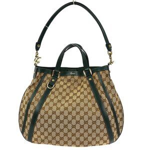 Gucci Beige Canvas GG Tote 2way Handbag